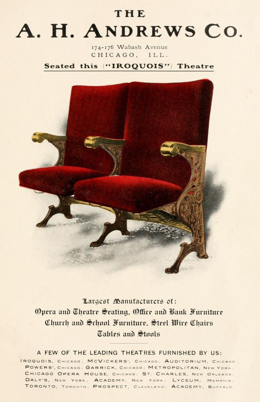 A.H. Andrews was a major supplier of comercial furniture