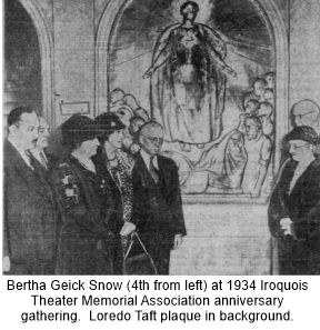 Bertha attended 1934 Iroquois Theater memorial gathering