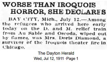 Doris Diamond survived Iroquois and 1911 fires